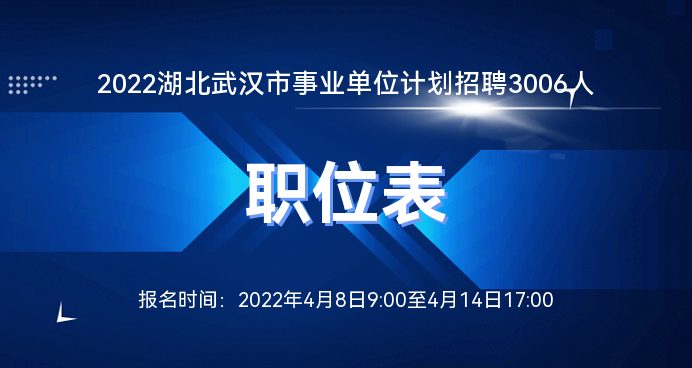 武汉事业单位招聘考试信息汇总